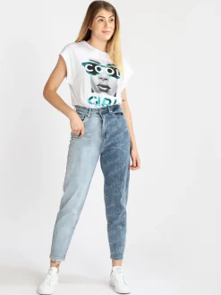 Jeans Louise Francoise Jeans slouchy da donna bicolore