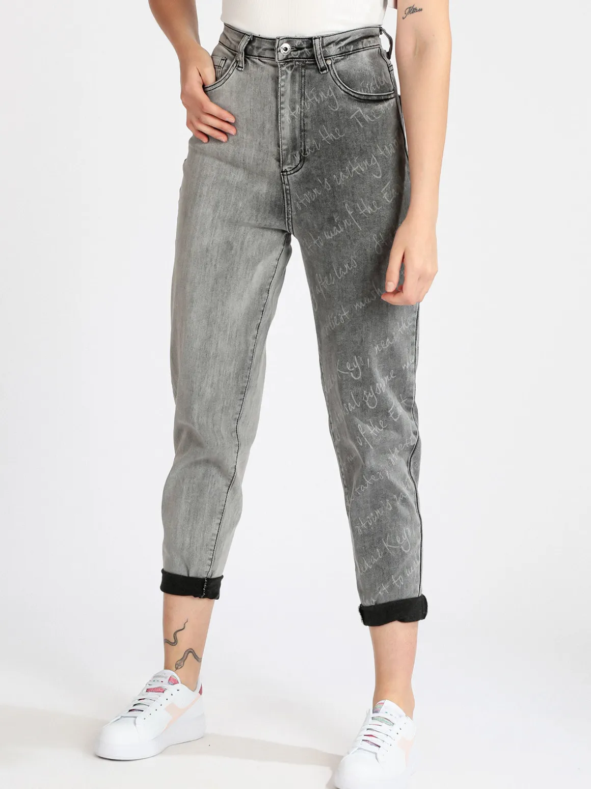 Jeans Louise Francoise Jeans slouchy nero bicolore da donna