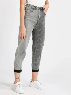 Jeans Louise Francoise Jeans slouchy nero bicolore da donna
