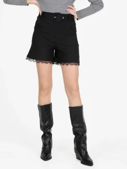 Jeans Louise Francoise Shorts donna con cintura e pizzo