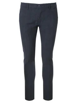Jeans Yesed Pantaloni casual da uomo slim fit in cotone con stampa principe di galles - blu scuro