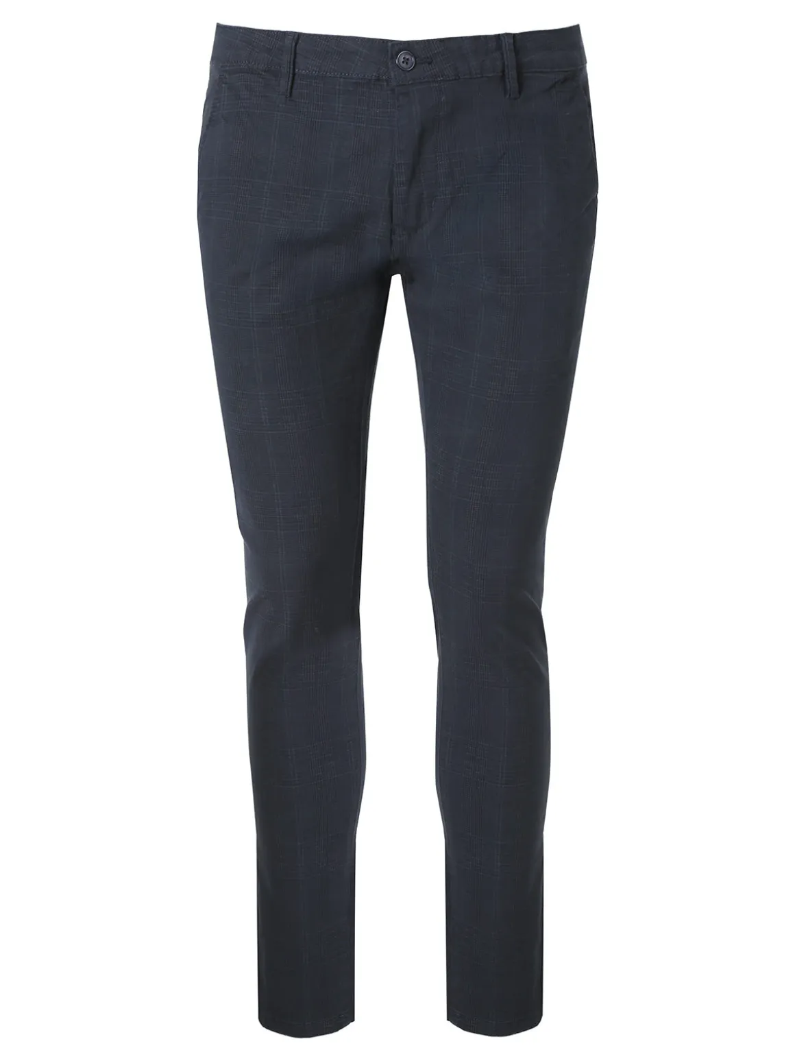 Jeans Yesed Pantaloni casual da uomo slim fit in cotone con stampa principe di galles - blu scuro