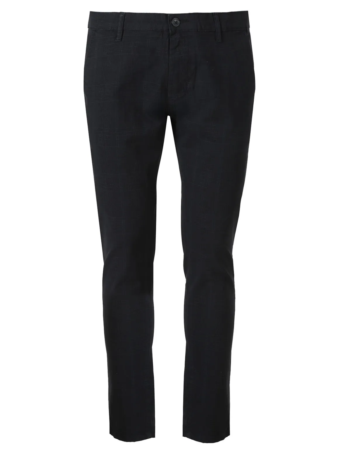 Jeans Yesed Pantaloni casual da uomo slim fit in cotone con stampa principe di galles - nero