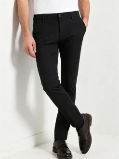 Jeans Yesed Pantaloni casual da uomo slim fit in cotone con stampa principe di galles - nero