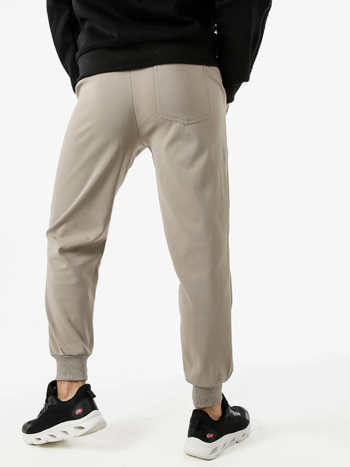Jeans Yesed Pantaloni sportivi da uomo con coulisse e polsini - fango