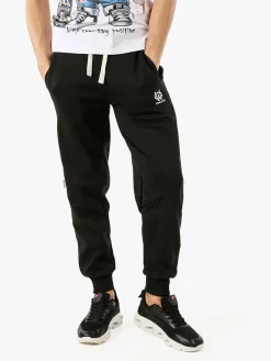 Jeans Yesed Pantaloni sportivi da uomo con coulisse e polsini - nero