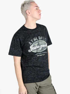Jeans Yesed T-shirt girocollo da uomo in cotone con stampa
