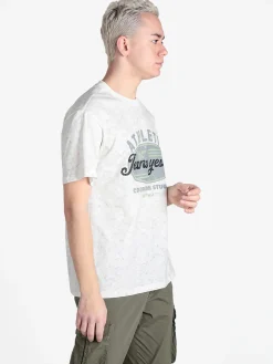 Jeans Yesed T-shirt girocollo da uomo in cotone con stampa