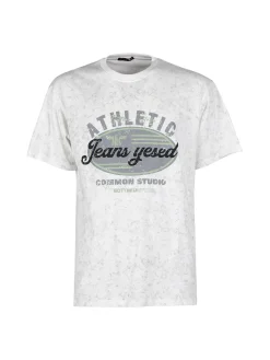 Jeans Yesed T-shirt girocollo da uomo in cotone con stampa