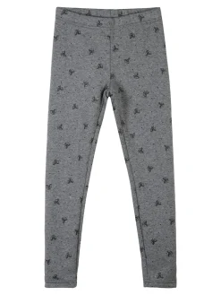 Jebellina Leggings da bambina fiocchi glitter con interno felpato - grigio