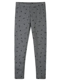 Jebellina Leggings da bambina cuori glitter con interno felpato - grigio