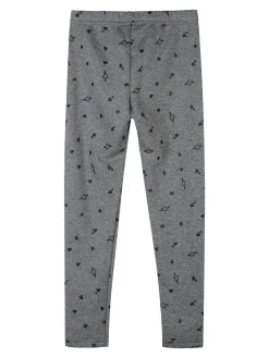 Jebellina Leggings da bambina cuori glitter con interno felpato - grigio