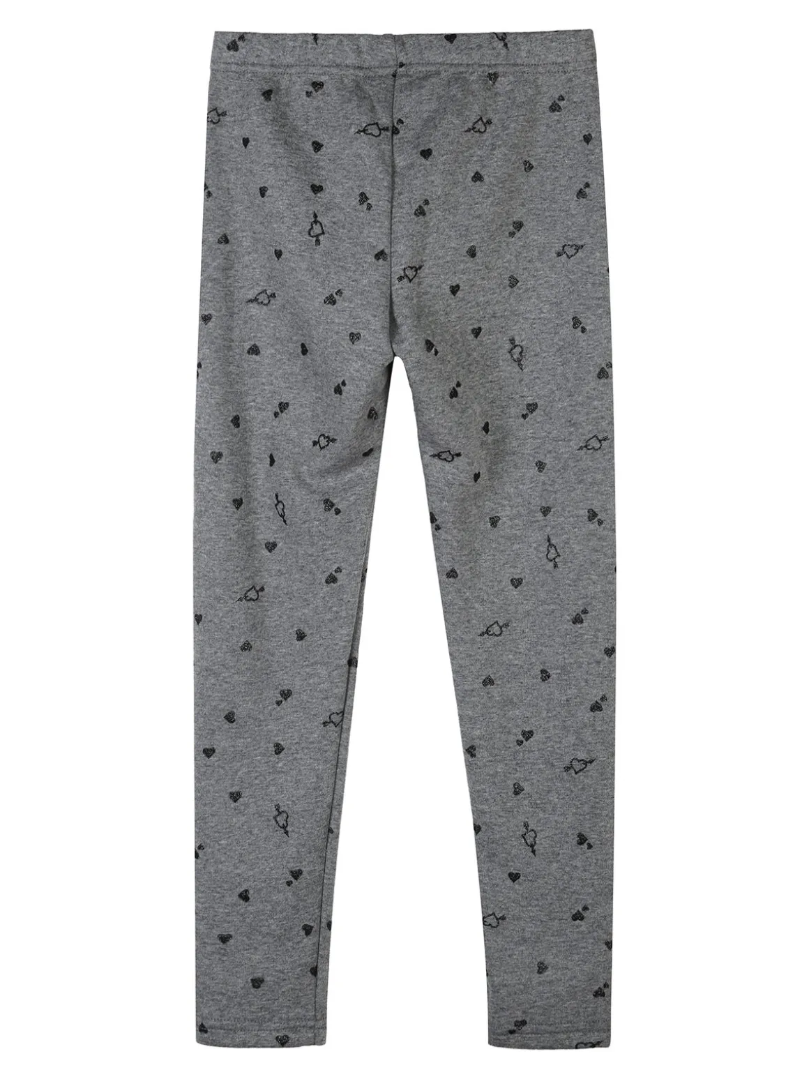 Jebellina Leggings da bambina cuori glitter con interno felpato - grigio