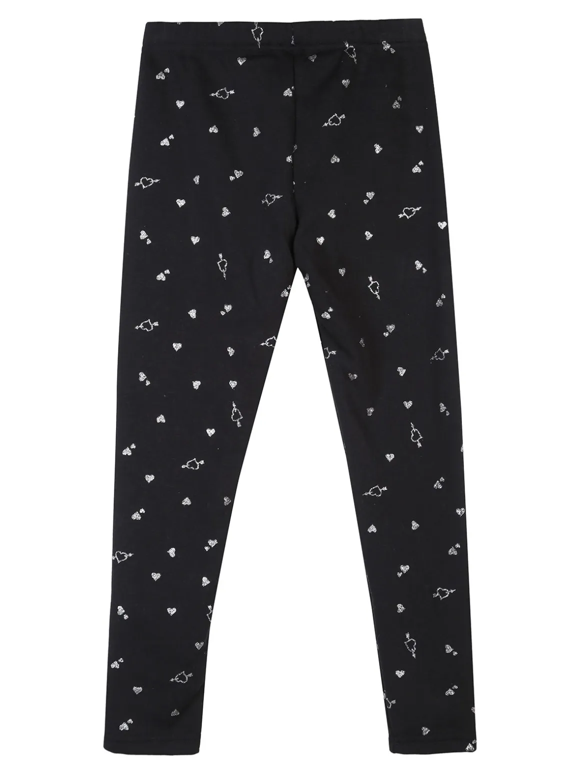 Jebellina Leggings da bambina cuori glitter con interno felpato - blu scuro