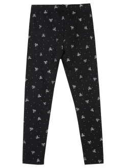 Jebellina Leggings da bambina fiocchi glitter con interno felpato - blu scuro
