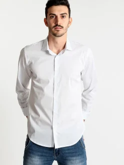 J.E. Mc Collum Camicia bianca a maniche lunghe classic fit