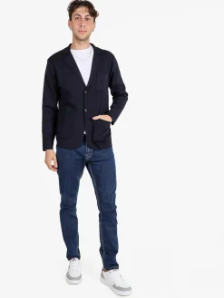 Johnny Looper Blazer uomo in maglia - blu scuro