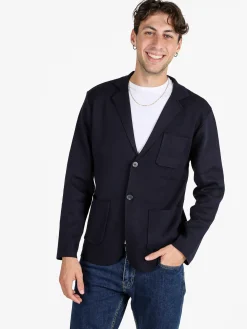 Johnny Looper Blazer uomo in maglia - blu scuro