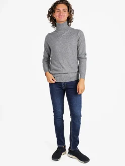Johnny Looper Maglione dolcevita da uomo in misto lana - grigio