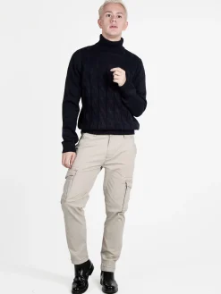 Johnny Looper Maglione dolcevita da uomo a trecce