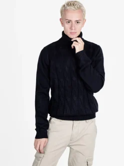 Johnny Looper Maglione dolcevita da uomo a trecce