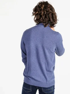 Johnny Looper Maglione dolcevita da uomo in misto lana - blu
