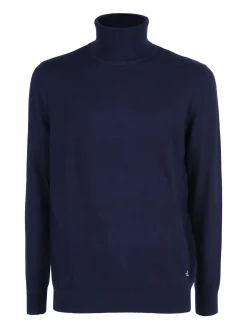 Johnny Looper Maglione dolcevita da uomo in misto lana - blu scuro