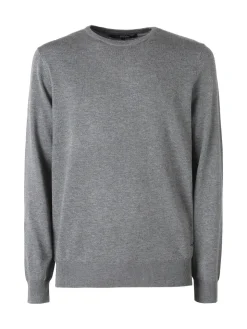 Johnny Looper Maglione girocollo da uomo in misto lana - grigio scuro