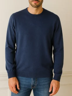 Johnny Looper Maglione girocollo da uomo in misto lana - jeans