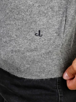 Johnny Looper Maglione girocollo da uomo in misto lana - moro