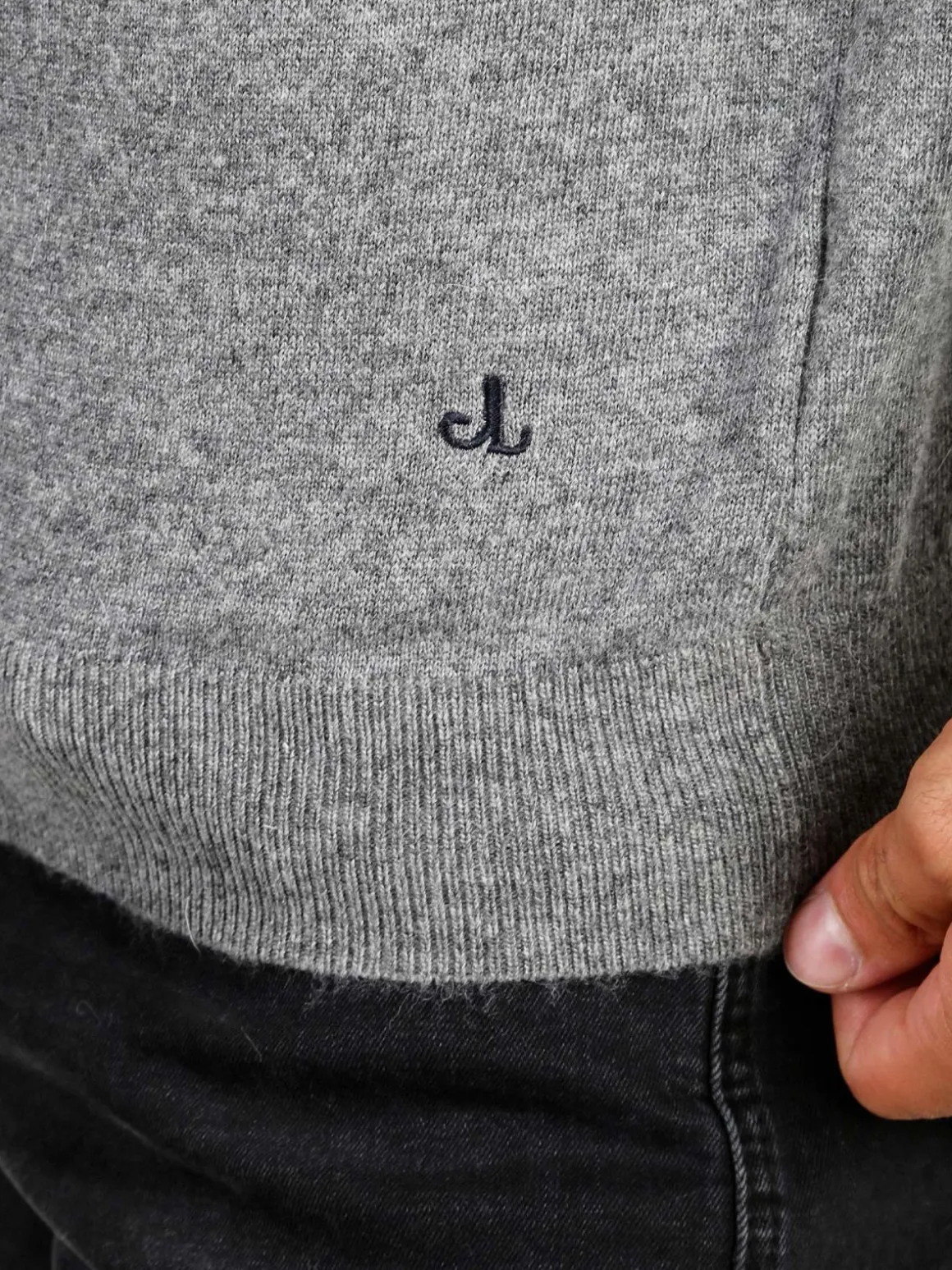Johnny Looper Maglione girocollo da uomo in misto lana - grigio
