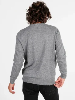 Johnny Looper Maglione girocollo da uomo in misto lana - grigio