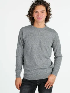 Johnny Looper Maglione girocollo da uomo in misto lana - grigio