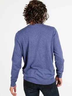 Johnny Looper Maglione girocollo da uomo in misto lana - blu