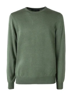 Johnny Looper Maglione girocollo da uomo in misto lana - verde
