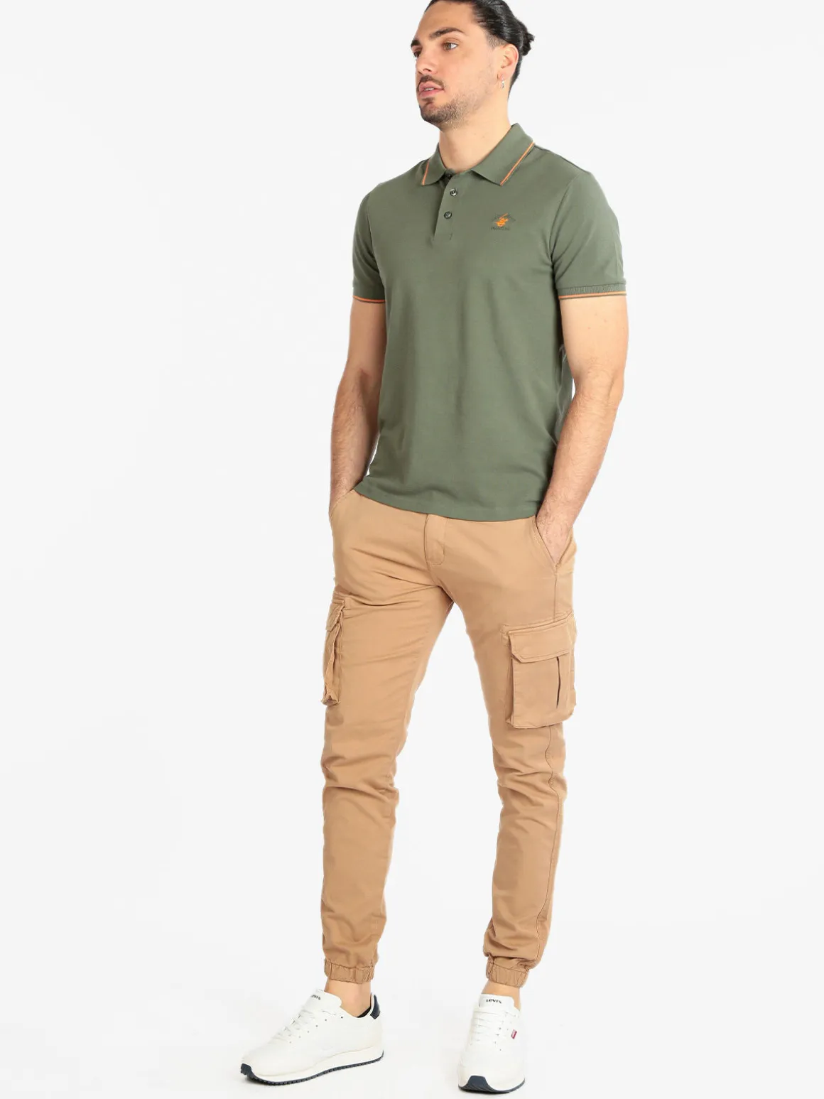 Johnny Looper Pantaloni cargo da uomo con polsino
