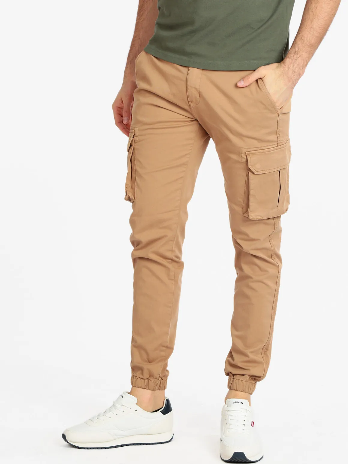Johnny Looper Pantaloni cargo da uomo con polsino