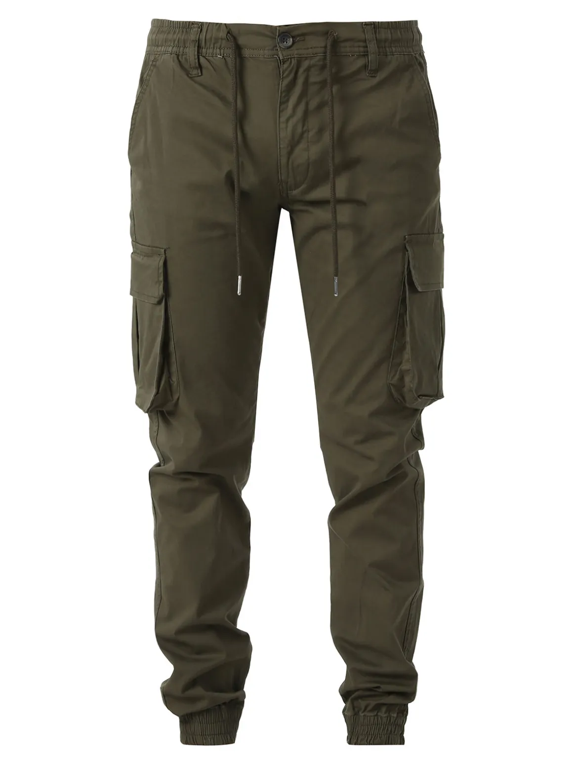 Johnny Looper Pantaloni cargo da uomo con coulisse e polsini - militare
