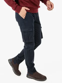 Johnny Looper Pantaloni cargo da uomo slim fit in cotone - blu scuro