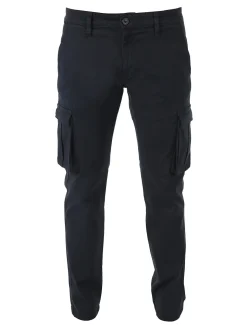 Johnny Looper Pantaloni cargo da uomo slim fit in cotone - blu scuro