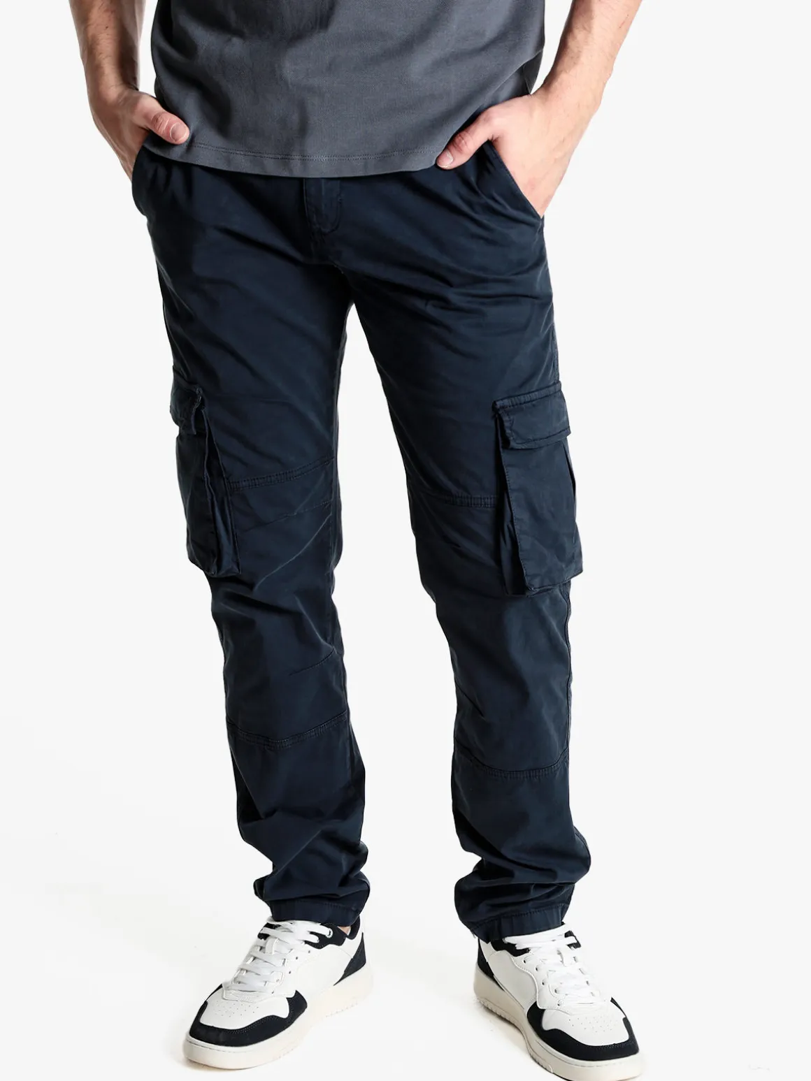 Johnny Looper Pantaloni cargo da uomo slim fit in cotone