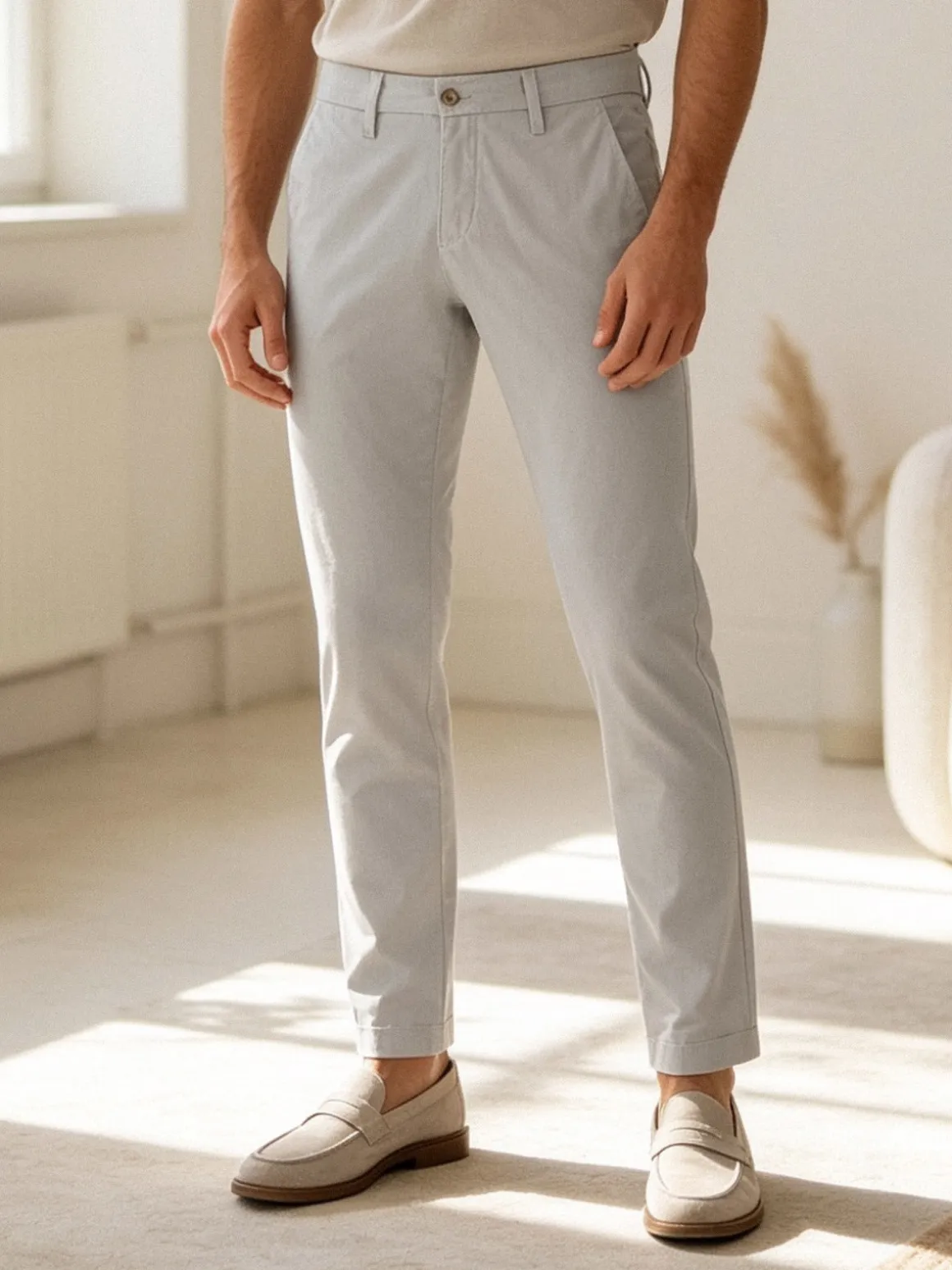Johnny Looper Pantaloni da uomo in cotone slim fit