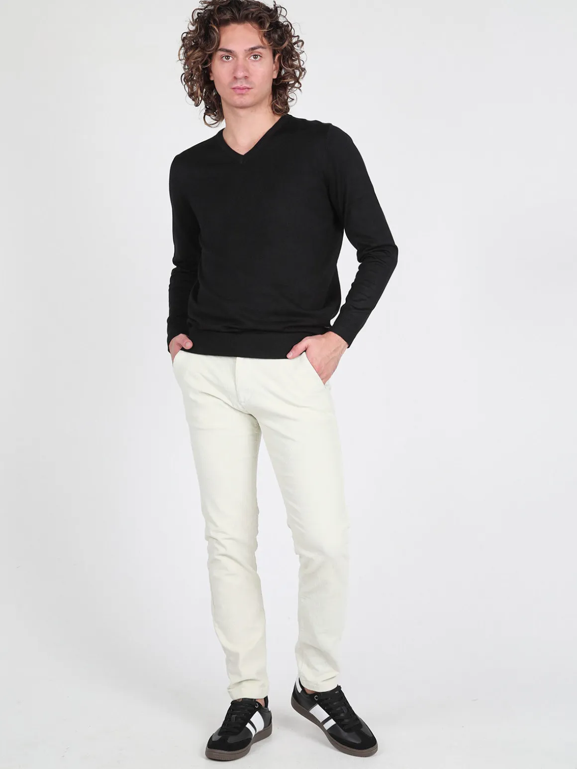Johnny Looper Pantaloni da uomo in velluto slim fit