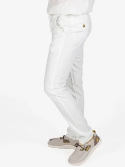 Johnny Looper Pantaloni da uomo in misto lino con coulisse