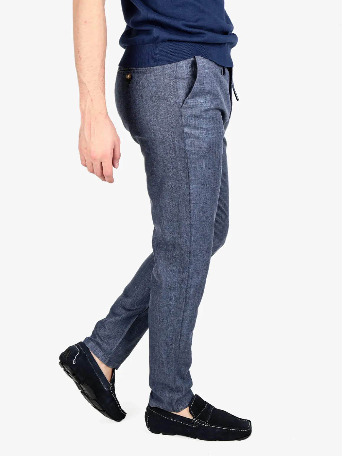 Johnny Looper Pantaloni da uomo in misto lino con coulisse