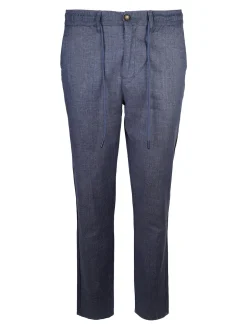 Johnny Looper Pantaloni da uomo in misto lino con coulisse