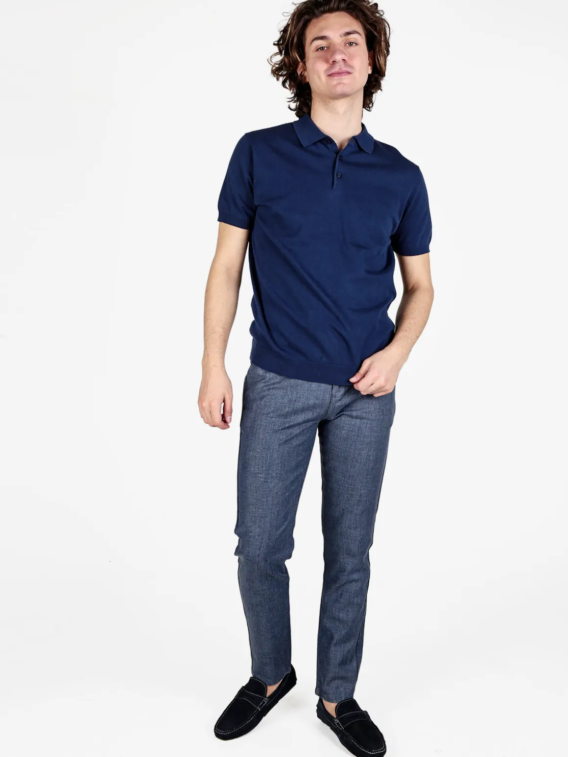 Johnny Looper Pantaloni da uomo in misto lino con coulisse