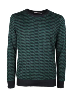 Johnny Looper Pullover da uomo girocollo con stampa bicolore sul davanti