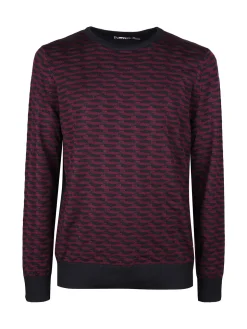 Johnny Looper Pullover da uomo girocollo con stampa bicolore sul davanti
