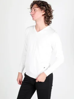 Johnny Looper Pullover da uomo in maglia con scollo a V